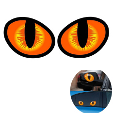 Rearview Mirror Decoration 3D Decals Simulation Cat Eyes Car Stickers - Intl