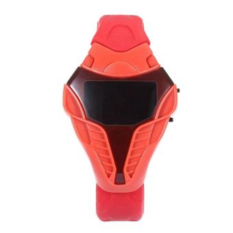 [RED] MAIKOU MK005 LED Digital Sports Watch Date Display Elapid Shape Dial Wristwatch - intl  