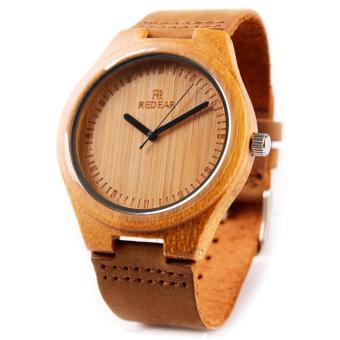 Round Fashion Vintage Casual bamboo wood Top Brand Designer Quartz Watches for Men Gift Box Couple watch - intl  