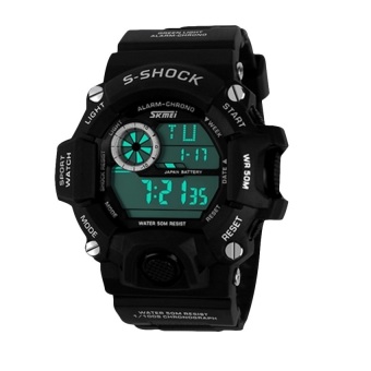 S & F Skmei 1019 Mens Outdoor Sports Waterproof Shockproof Multifunction Electronic Wrist Watch - intl  