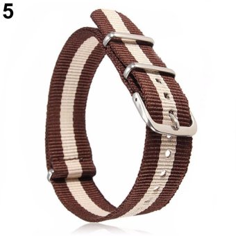 Sanwood® 18mm/20mm Adjustable Durable Nylon Wrist Watch Band Strap Replacement Tool 18mm (Brown_Be_brown) - intl  