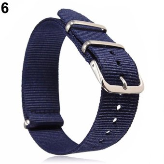 Sanwood® 18mm/20mm Adjustable Durable Nylon Wrist Watch Band Strap Replacement Tool 18mm (Navy Blue) - intl  