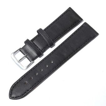 Sanwood® Men Faux Leather Universal Watch Strap Soft Wristband 20 mm - Black  