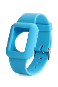 Silicone Replacement Wrist Watchband Strap for iWatch Apple Watch 38mm Blue  