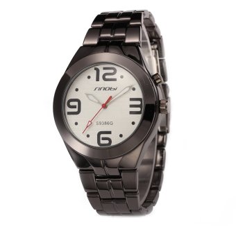 SINOBI Famous Brand Black Stainless Steel Watchband Mens Fashion Quartz Wristwatches  