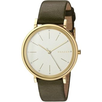 Skagen Womens Hald Quartz Stainless Steel and Leather Automatic Watch, Color:Green - intl  