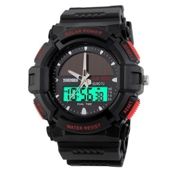 SKMEI 1050 Solar Power Black-Red Edition Wristwatch  