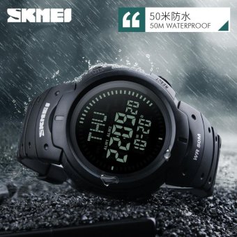 SKMEI 1231 SKMEI 1231 Outdoor Man Sports Compass Watches Hiking Digital LED Electronic Watch - Black  