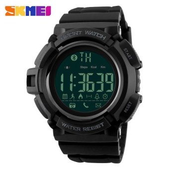 SKMEI 1245 Men Sports Watches Bluetooth Smart Watch Pedometer Calories Chronograph Fashion 50M Waterproof Digital Wristwatches Black(BLACK) - (Intl) - intl  