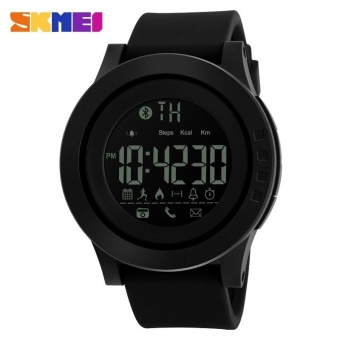 SKMEI 1255 Men's Waterproof Electronic Watch Calorie Step Bluetooth Watch- Black - intl  