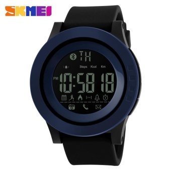 SKMEI 1255 Men's Waterproof Electronic Watch Calorie Step Bluetooth Watch Blue - intl  