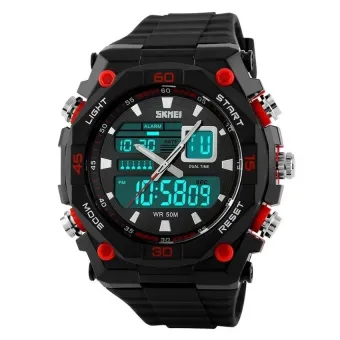 SKMEI Casio Men Sport LED Watch Water Resistant 50m - AD1092 - Black-Red  