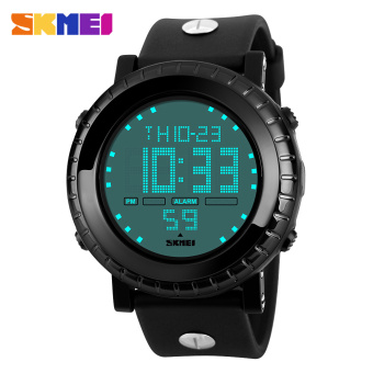 SKMEI Digital Watch Waterproof Outdoor Casual Sport Watches LED Chronograph Alarm 12/24 Mode Wristwatch For Men (Black)  