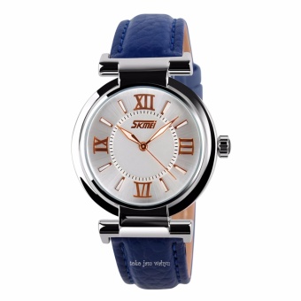 Skmei - Jam Tangan Wanita - Blue Leather Strap - 9075-D  