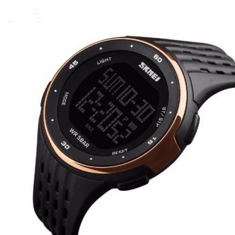 SKMEI merek 1219 LED Digital jam tangan pria jam tangan Fashion olahraga militer pria 5ATM berenang naik kolam pria jam tangan (mawar Emas) - International  