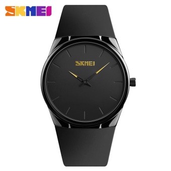 SKMEI merek Watch 1601S cahaya tipis Comfort kuarsa jam tangan mewah Fashion pria Watch hitam Plating Waterproof jam tangan Relogios  