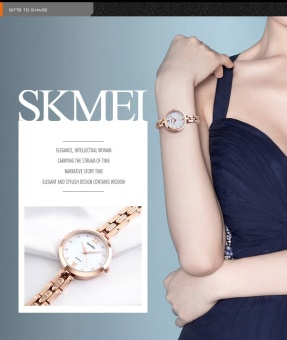 SKMEI merek Watch wanita mewah Rhinestone 30M tahan air Watch gaun jam tangan Relogio Feminino Mujer Relojes 1225 - intl  