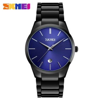 SKMEI New Fashion Casual Men's Brand Steel Waterproof Quartz Wristwatches-Blue(9140) - intl  