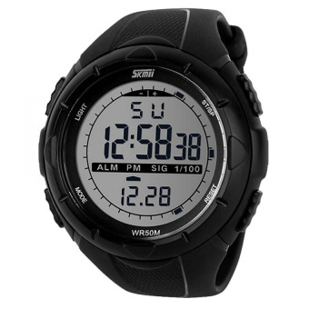 SKMEI S-Shock Digital Sport Watch Water Resistant 50m Jam Tangan Unisex Tali Rubber Karet DG1025 Outdoor Fashion Casual Design Wristwatch K053 - Hitam  