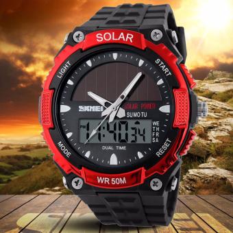 SKMEI Solar Energy Watch Sports Watches LED Digital 50m Waterproof Outdoor Swimming Diving Wristwatches - intl  