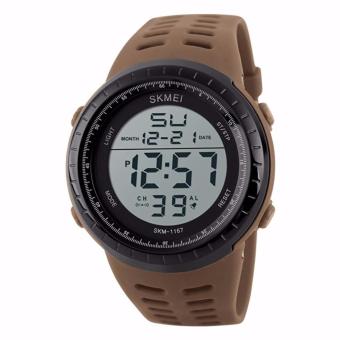 SKMEI Sport Watch 1167 Silicone Strap Water Resistant Anti Air WR 50m Jam Tangan Pria Casual Sporty Design Wristwatch Wrist Watch - Coklat  