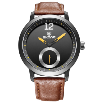 SKONE Men's Fashion Luxury Quartz Analog Wrist Watch Male Classic Casual Watches 501507(Brown)  