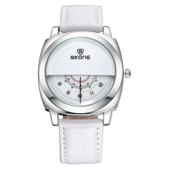 SKONE New Design Brand Fashion Leather Strap Casual Women Watches 501702(White) - Intl  