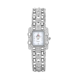 SOXY Steel Strap Square Quartz Women Wristwatches (White) - Intl  