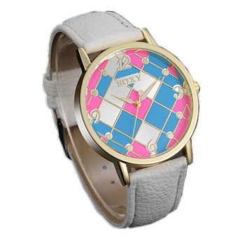 SOXY Stylish Casual Watch For Women Lady Quartz Wristwatch Leather Strap (White) - Intl  