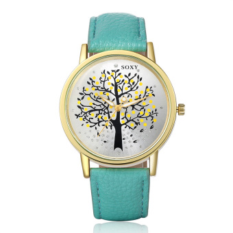 SOXY Stylish Women Casual Watch Quartz Tree printed Elegant Wristwatch(Green) - Intl  