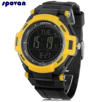 SPOVAN MINGO 2 Digital Sports Watch Pedometer Compass Altimeter Alarm 3ATM Wristwatch (Black) - intl  