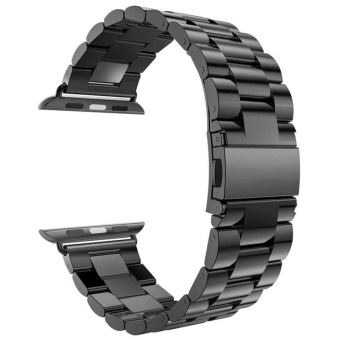 Stainless Steel Watchband for iWatch Apple Watch / Sport / Edition 42mm Wrist Band Bracelet Strap with adapter Black - intl  