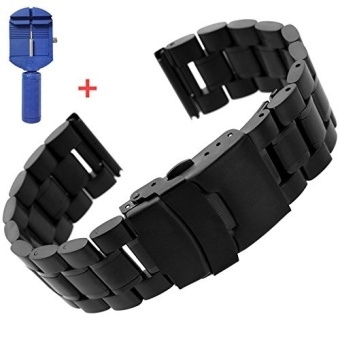 Stainless Steel Wrist Bracelet Clasp with Milled Polishing Shiny Solid Connector Buckle Strap for iWatch 42mm (Watch Splitter included) - Intl  