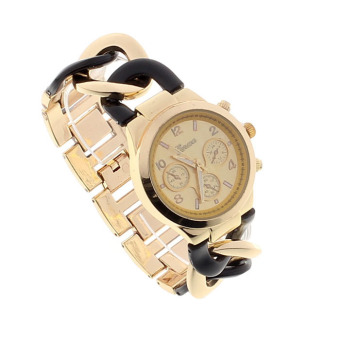 Stylish Womens Fashion Watch Stainless Steel Band Quartz Wristwatch New Black  