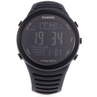 SUNROAD FR720 Fishing Digital Barometer Watch 5ATM Altimeter Thermometer Weather Forecast Countdown Timer Stopwatch (BLACK)  