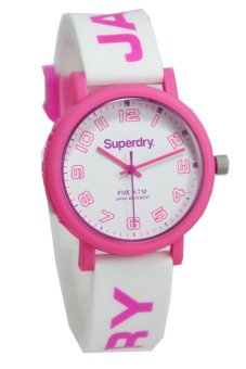 Superdry - Jam Tangan Wanita - Putih/Pink - Karet - SYL196P  
