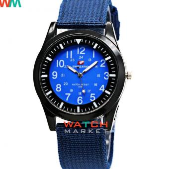 Swiss Army 0026 - Jam Tangan Wanita - Strap kanvas - Hitam Biru  