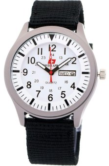 Swiss Army 7826 Man Jam Tangan Pria - Strap Kanvas - Hitam  