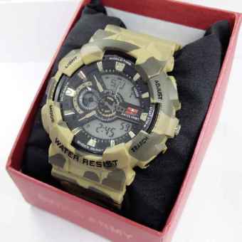 Swiss Army AL-635KY1 - Jam Tangan Sport Pria Dual Time- Digital Analog - Corak Loreng  