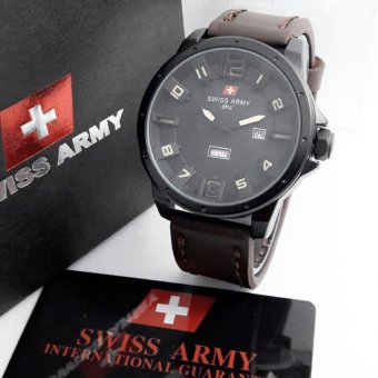 Swiss Army *DHC SA1210 - Jam Tangan Fashion Pria - Leather Strap - Analog Quartz [Brown]  