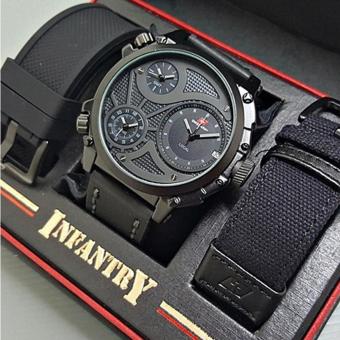 Swiss Army Infantry Full Set-Jam Tangan Pria SA1502RI HITAM  