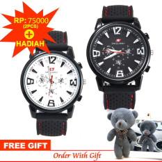 Swiss Army Jam -2pcs - Tangan Pria Body - Black Black - Dial siver- Silikon strap - 8520B SA- - BB-TGL-Kulit - Hitam Swiss - intl