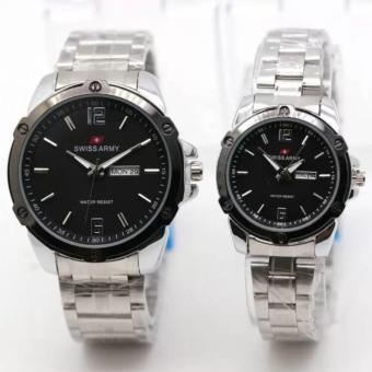 Swiss Army - Jam Tangan Couple Pria & Wanita - Strap Stainless - Hitam Rosegold SA2455RG  