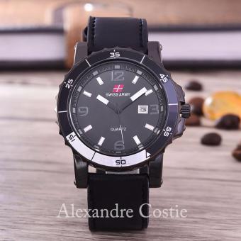 Swiss Army - Jam Tangan Pria - Body Black - Black Dial - Black Leather - SA-KLT-3988C-TGL-BB-BLACK LEATHER  