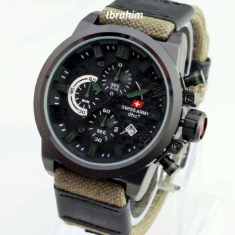 Swiss Army - Jam Tangan Pria SA 1708 HR - Bahan Tali Kanvas - Crono Aktif & Tanggal Aktif - Model Tangguh  