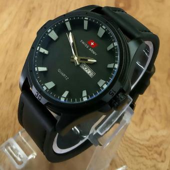 Swiss Army - Jam Tangan Pria - Strap Kulit - Hitam - SA 2155  