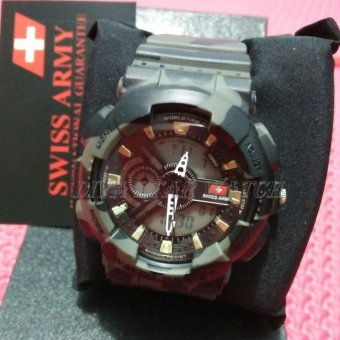 Swiss Army SA-59305 - Jam Tangan Sport Pria Dual Time- Digital Analog - Corak Loreng  