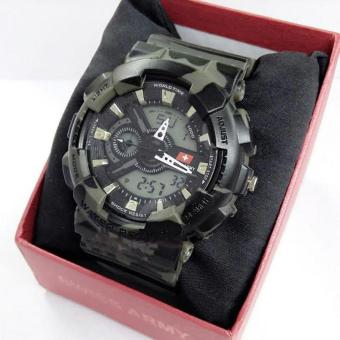 Swiss Army SA-D-55501 - Jam Tangan Sport Pria Dual Time- Digital Analog - Corak Loreng  