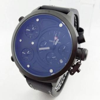 Swiss Army Triple Time SA 2426667DS - Jam Tangan Pria - Strap Tali Kulit - Chronograph  