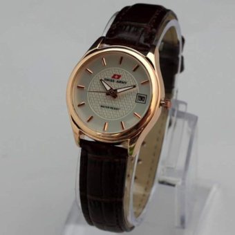 Swiss Army Women's - fashion - Jam Tangan Wanita -sa 1885 L Body gold - Strap kulit  